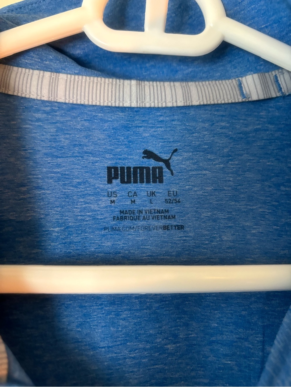Puma Men's Royal Blue Polo with Light Pink Accent Stripes - Picture 2 of 5